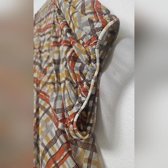 Doen Naret Tomato Emmeline Plaid 100% Silk Top Blouse Sz XS - Picture 2 of 16